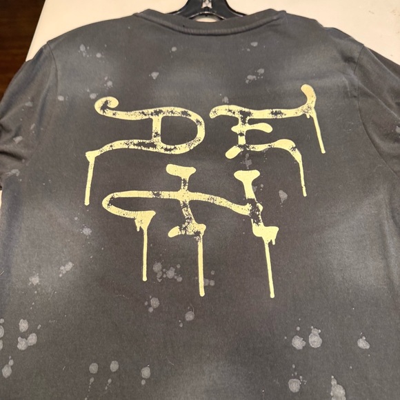 Ed Hardy X Christian Audigier Long Sleeve Black Splatter Tee Shirt Sz Small - Picture 10 of 11